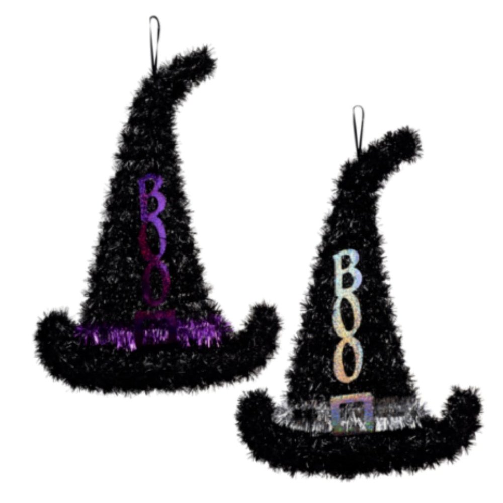 2 Tinsel Witch Hats Decor, Crafting Turn to Elf Hats